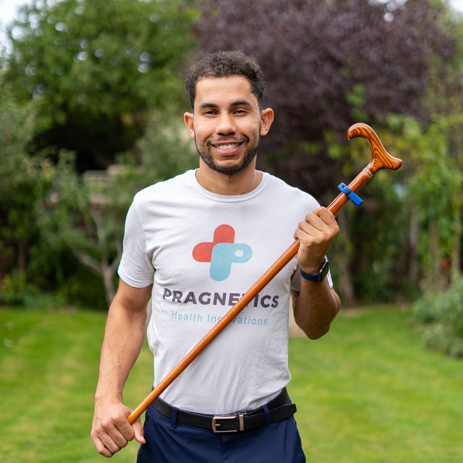 Pragnetics founder Alexander Roberts with STIC.